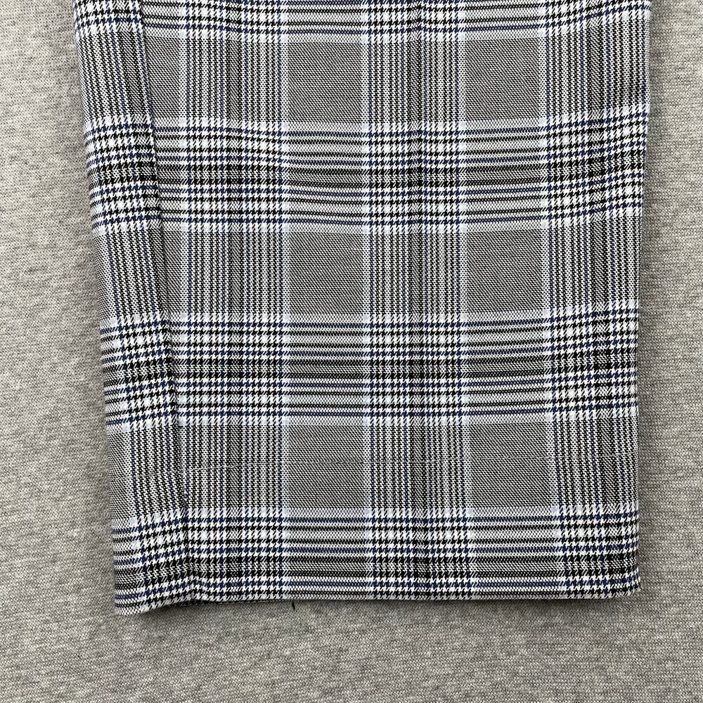 Nordstrom Womens High Waist Pleated Pants 10 Glen Plaid Black Blue Check Trouser - Picture 16 of 16